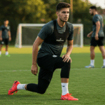 Athlete doing rehabilitation exercises with core support